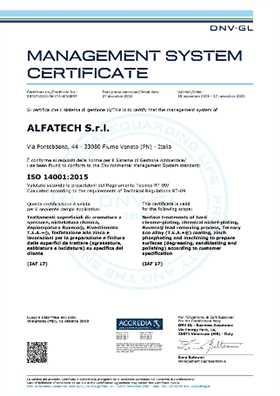 AlphaTech - Certificato ISO 14001